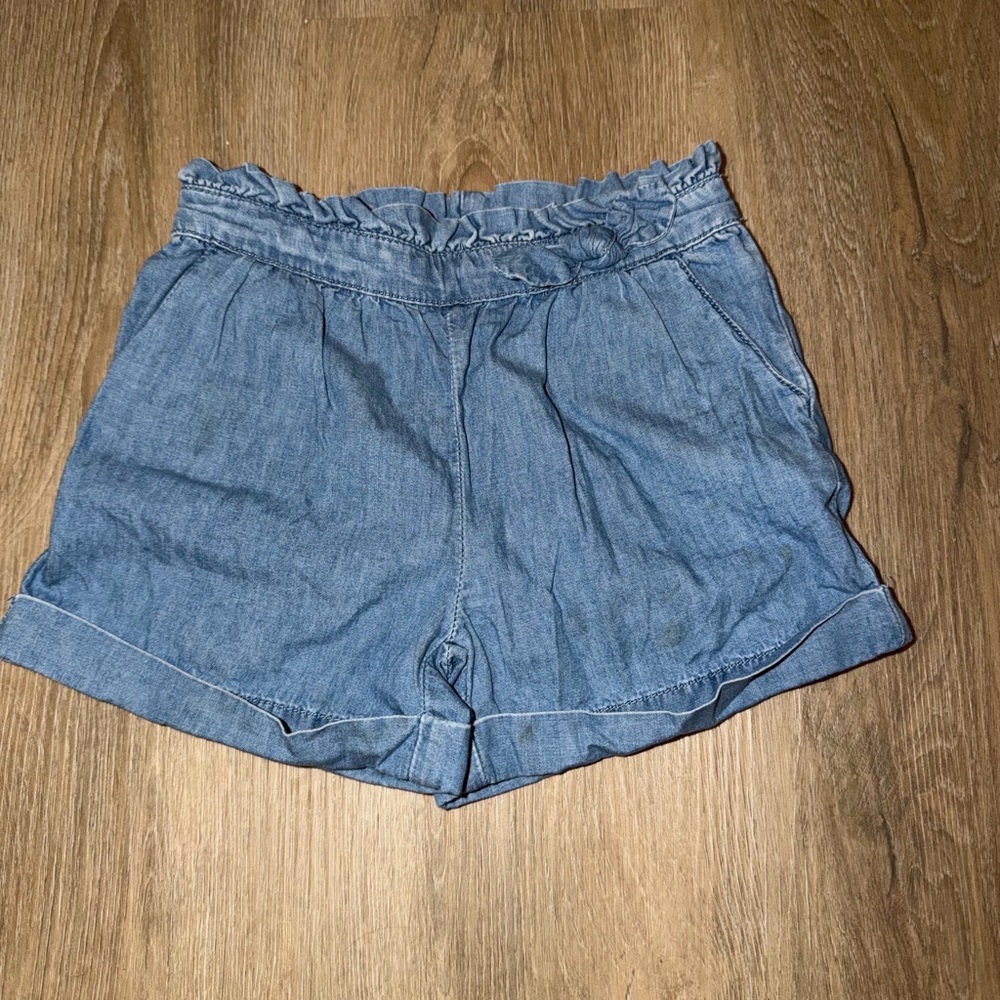 Janie and Jack Light Blue Denim Paperbag Waist Shorts